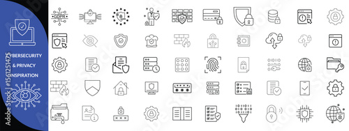 cybersecurity & privacy inspiration icon set 