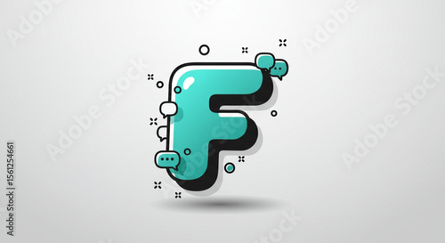 Stylized Letter F with Modern Design A Creative Typographic Graphic