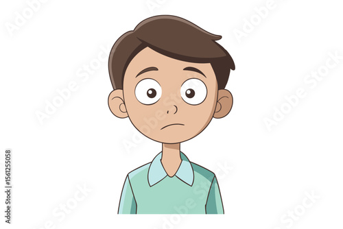 Anxious Expression: A digital illustration of a person portraying a look of concern, the artwork capturing a moment of unease or worry in a simple yet effective way.