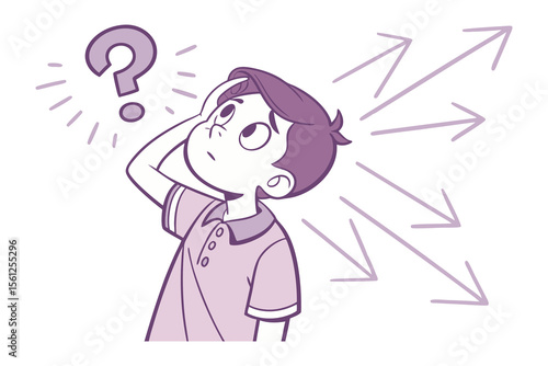 Navigating the Crossroads: A young individual, contemplative and bewildered, grapples with a cascade of potential paths forward, symbolized by a question mark and diverging arrows.