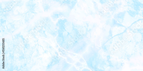 Modern creative grunge light sky blue shades watercolor background abstract marble texture in cool tones of blue and white resembling the fluid flow of water or cracked