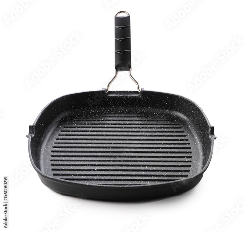 Grill pan isolated on white...