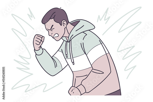 Anger Unleashed: A depiction of a person expressing intense frustration, captured in an illustration style, with the power to convey raw, unfiltered emotions and the turbulent nature of anger.