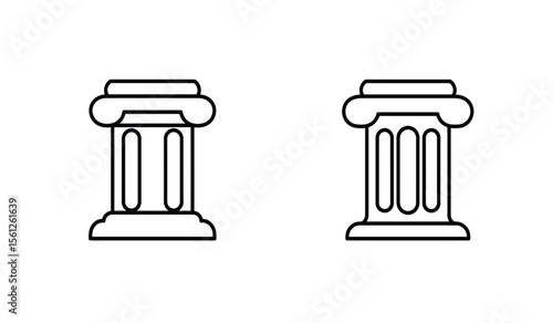 Pillar vector line icon illustration