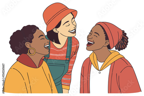 Female Best Friends Line Art Minimalist Illustration