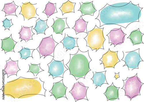 水彩で描いた怒りのフキダシ