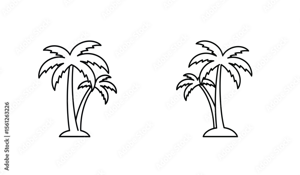 Obraz premium palm tree icon Simple outline illustration
