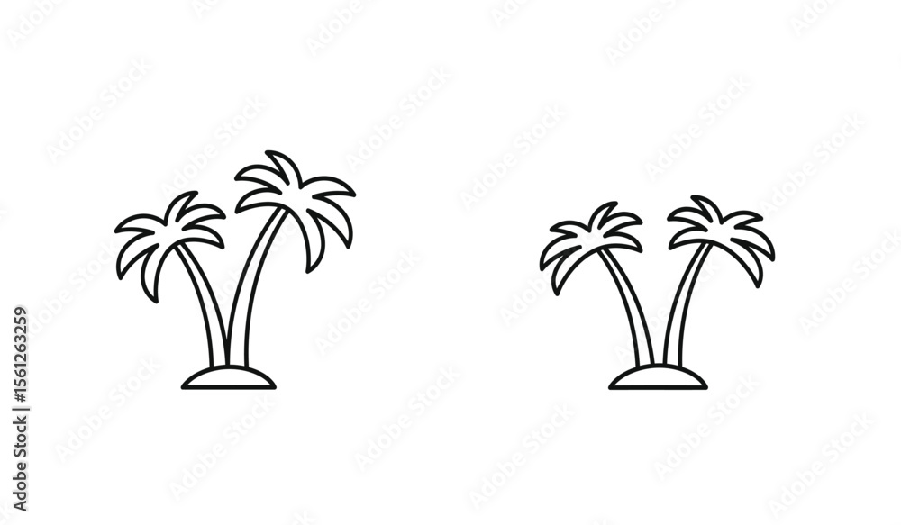 Obraz premium palm tree icon Simple outline illustration