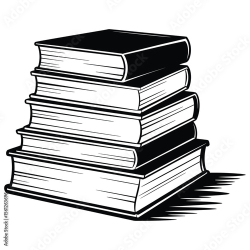 stack of books isolated