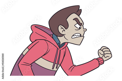 Frustration Manifest: A depiction of a cartoon individual, displaying an expression of agitation and intense anger.