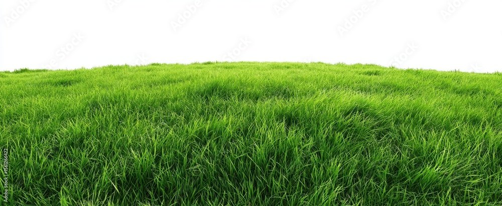 Obraz premium The vibrant green grass field under a bright, clear sky.