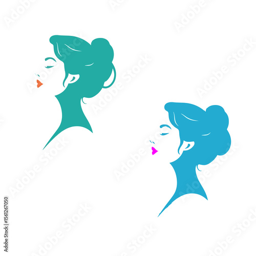 Elegant woman silhouette of a girl with a butterfly