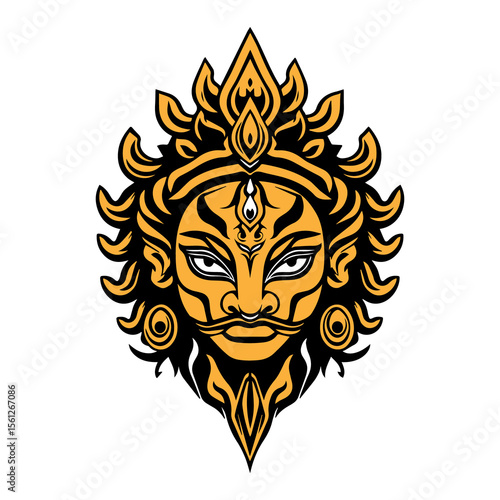 Divine Guardian – Stylized Deity Mask Art