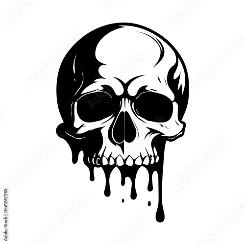 Melting Skull Ink Art