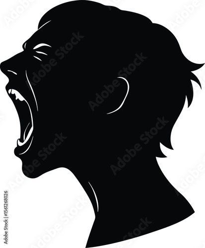Shouting Person Silhouette Shape