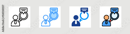 Qualitative Research Icon Collection Set Multiple Style