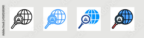 Global Analysis Icon Collection Set Multiple Style