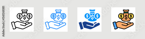 Monetary Icon Collection Set Multiple Style