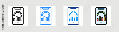 Mobile Analytics Icon Collection Set Multiple Style