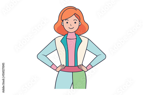 Confident Woman: Portrait of a self-assured woman, her posture exuding confidence and approachability. capturing her strong yet approachable demeanor.
