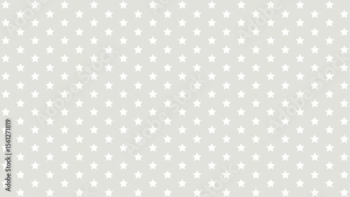 White star seamless pattern on light grey background. Minimalist baby wallpaper, cute kids wrapping paper, neutral nursery vector, kawaii repeat star texture, soft pastel star design.