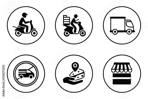 vector illustration of a set of icons for web