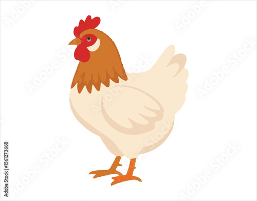 Vector icons of hens for use in farm product and fowl meat designs.


