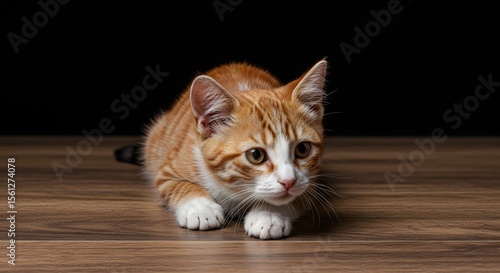 Wallpaper Mural Striking Cat Face with a Sharp Focus on its Eyes Torontodigital.ca