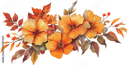 Autumn leaves isolated on white