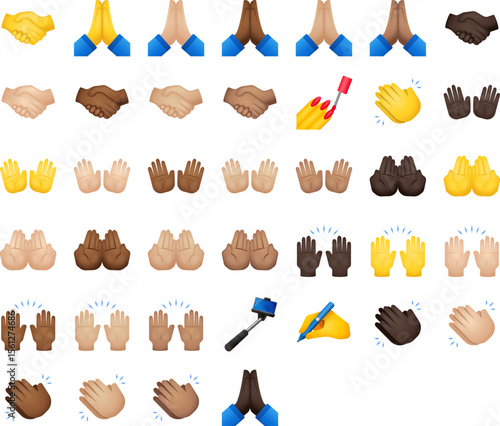 Set of Hands & hand prop.sv Emoji icons