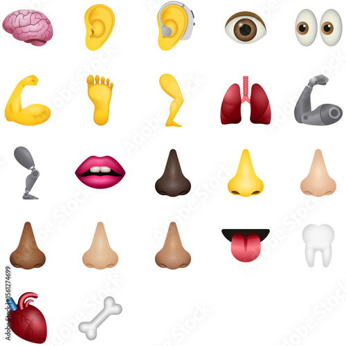 Set of Body parts Emoji icons