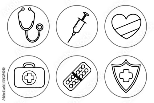 medical icons set