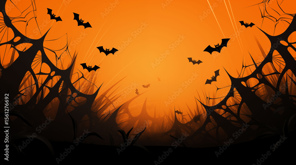 Flat vector Halloween background with ghosts Flat vector Halloween background with ghosts