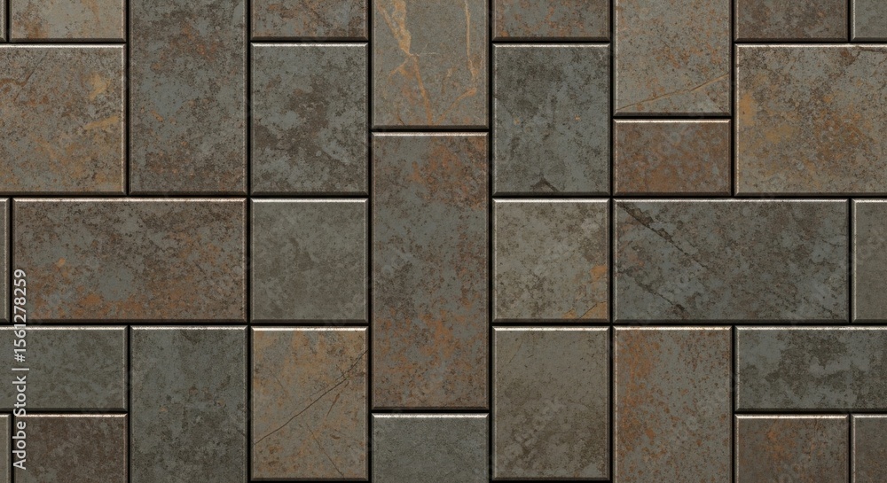 Fototapeta premium Modern Textured Stone Paving Pattern with Rustic Earth Tones