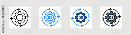 Operating System Icon Collection Set Multiple Style