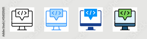 Programming Language Icon Collection Set Multiple Style
