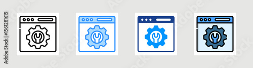 Web Services Icon Collection Set Multiple Style
