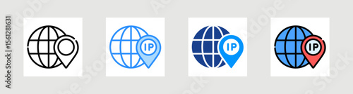 Ip Adress Icon Collection Set Multiple Style