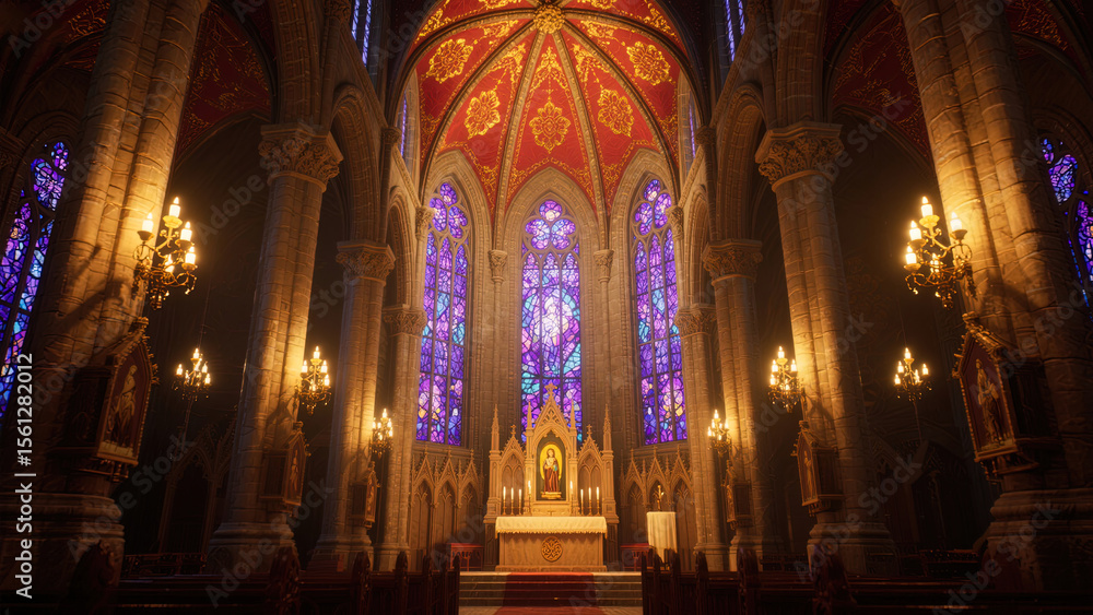 Obraz premium interior of st vitus cathedral in prague