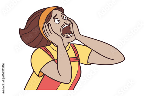 Panic and Anxiety: A person's face contorted in a mask of extreme distress, portraying overwhelming panic and anxiety.