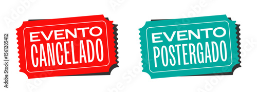 Evento cancelado, Evento postergado	