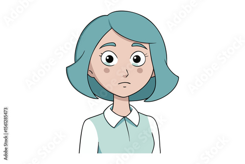 Uncertainty Gaze: This image showcases a young woman portrait. with subtle detail, and an evocative expression, capturing an essence of contemplation and doubt.