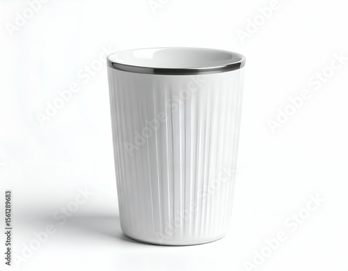 Wallpaper Mural Minimalist Ceramic Tumbler Matte Glaze, Silver Rim, Line Art Design Torontodigital.ca