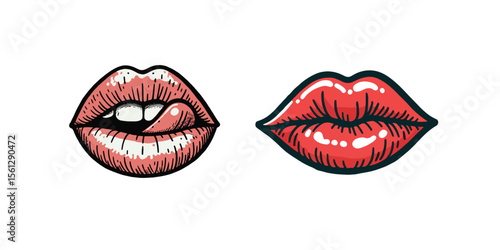  doodle lips vector.use for t shirt ,printable design more 