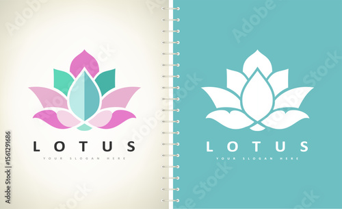 Lotus flower logo vector design
