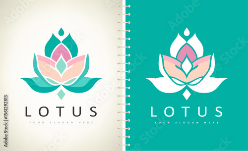 Lotus flower logo vector design