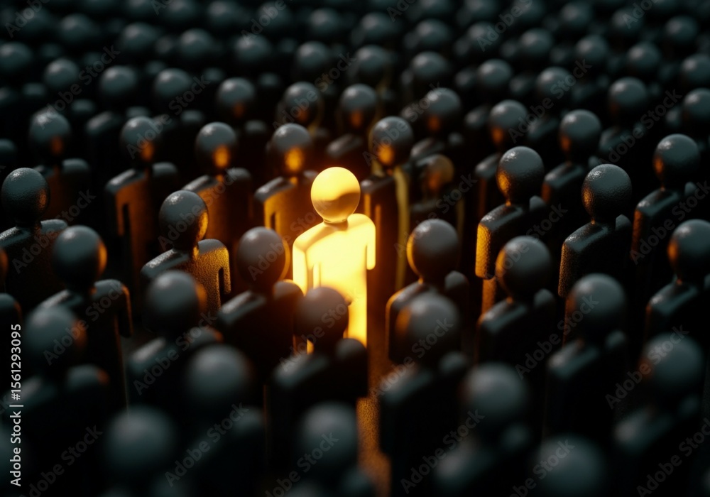 Fototapeta premium Stand Out from the Crowd | Unique Leadership and Individuality Concept