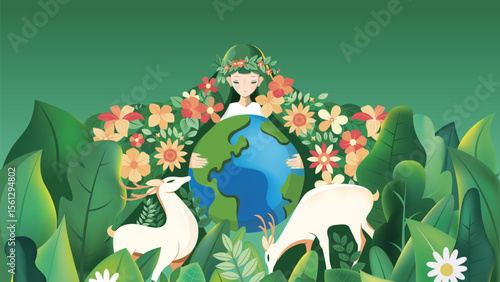 Green environmental illustration