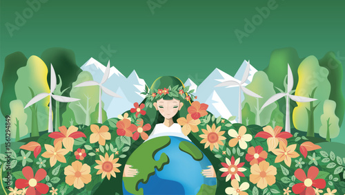 Green environmental illustration