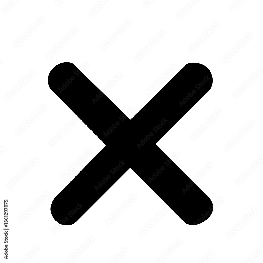 Fototapeta premium バツや削除や禁止を表すアイコンモノクロシンプルイラスト